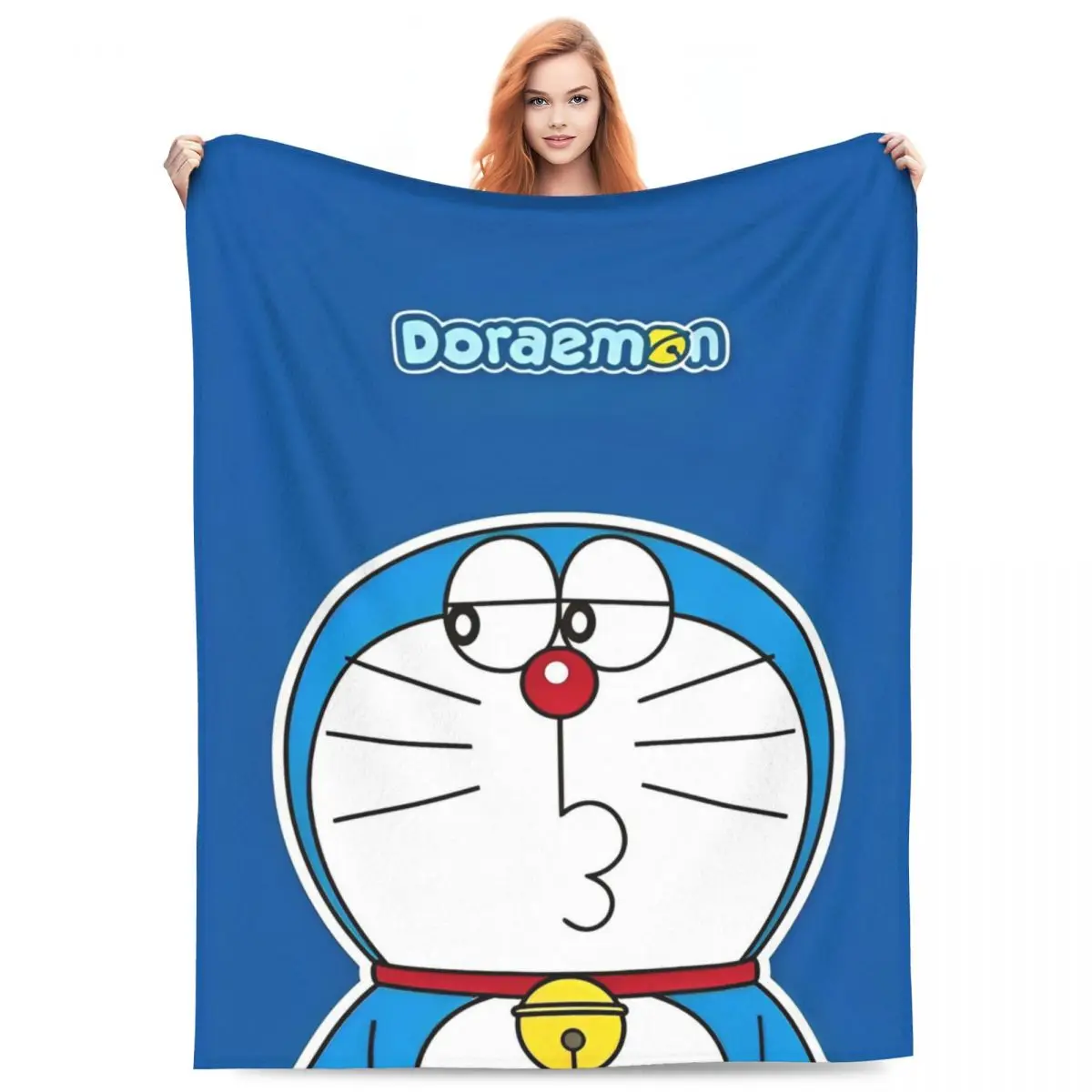 D-Doraemons Kawaii Cartoon Blankets Flannel Novelty Warm Throw Blankets for Bed Sofa Spring Autumn