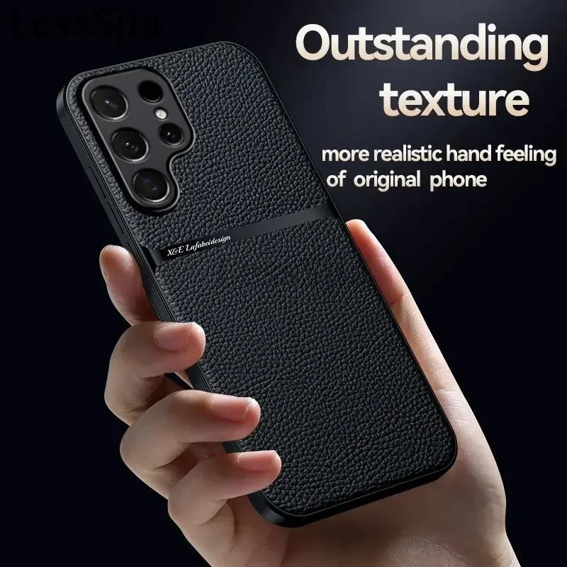 

For Samsung Galaxy S23 Ultra S23 5G Magnetic Car Case Cover Samsung S23 Plus plusS23 Bumper TPU Soft Leather Fundas