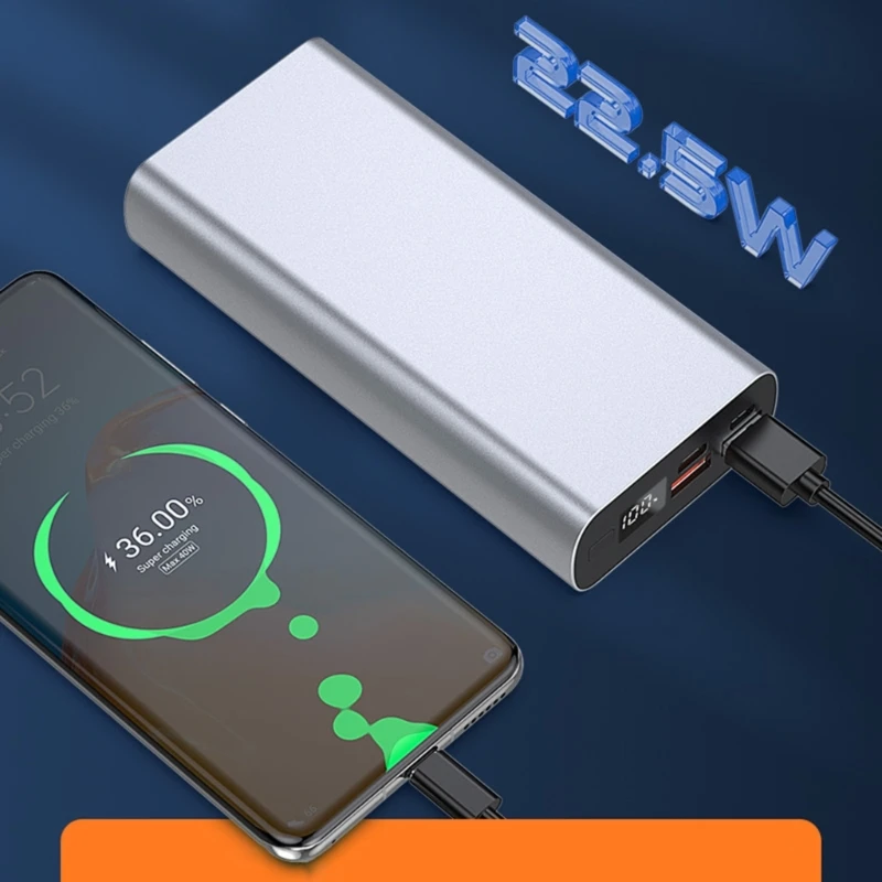 Two-way 20000mAh PD 22.5W 1260110 Polymer Battery Fast Charge Power Supply with LCD Digital Display Alloy Shell