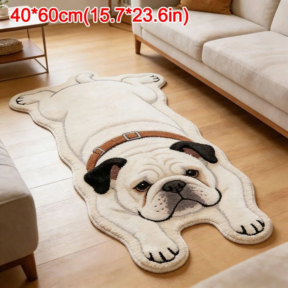Special-shaped Puppy Print Rug Pet Theme Rug Soft Animal Floor Mat Decorative Carpet Dog Shape Entryway Mat Living Room Decor