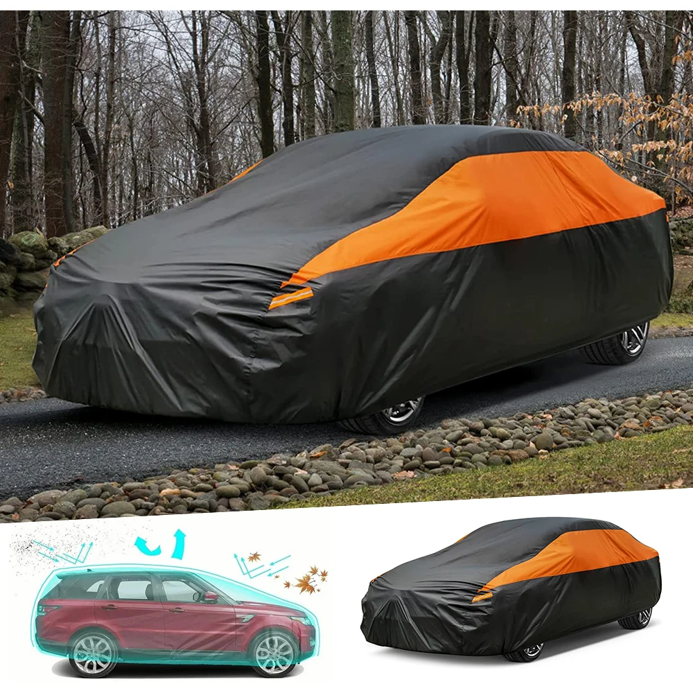 Kayme Car Cover for Automobiles All Weather Waterproof  Sun UV Rain Dust Snow Protection Universal Fit Sedan SUV Hatchback