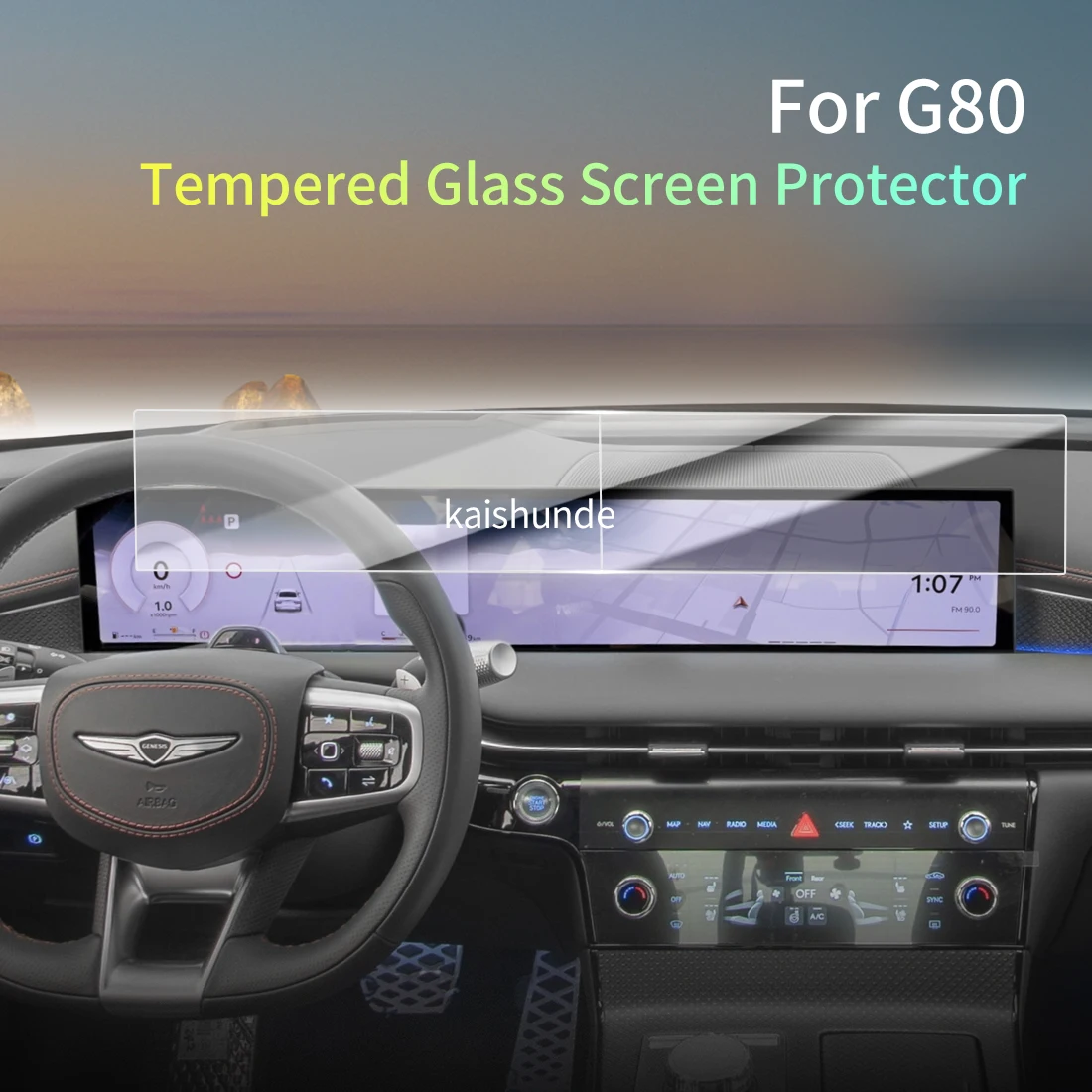 

Car Stickers Meters Protector For25 GENESIS G80 Tempered Glass Protective Film Display Navigation Vehicle