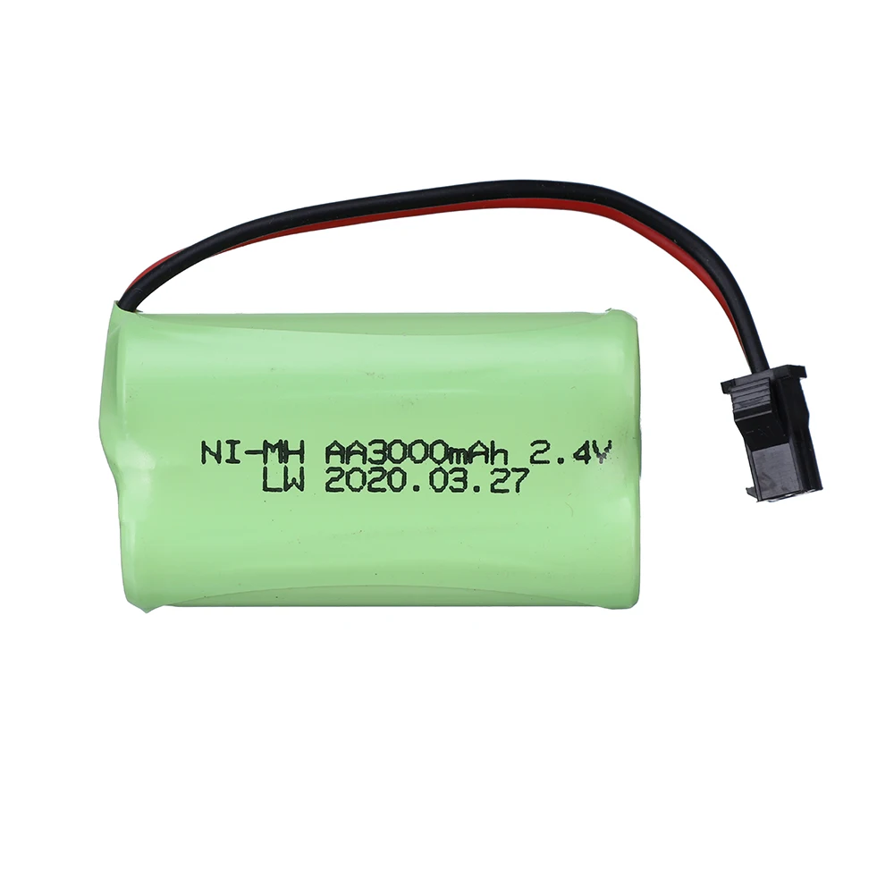 (Enchufe SM) 3000mah 2,4 V NI-MH Paquete de batería recargable para juguetes Rc, coches, tanques, camiones, trenes, Robot, barco AA 2,4 v batería + cargador