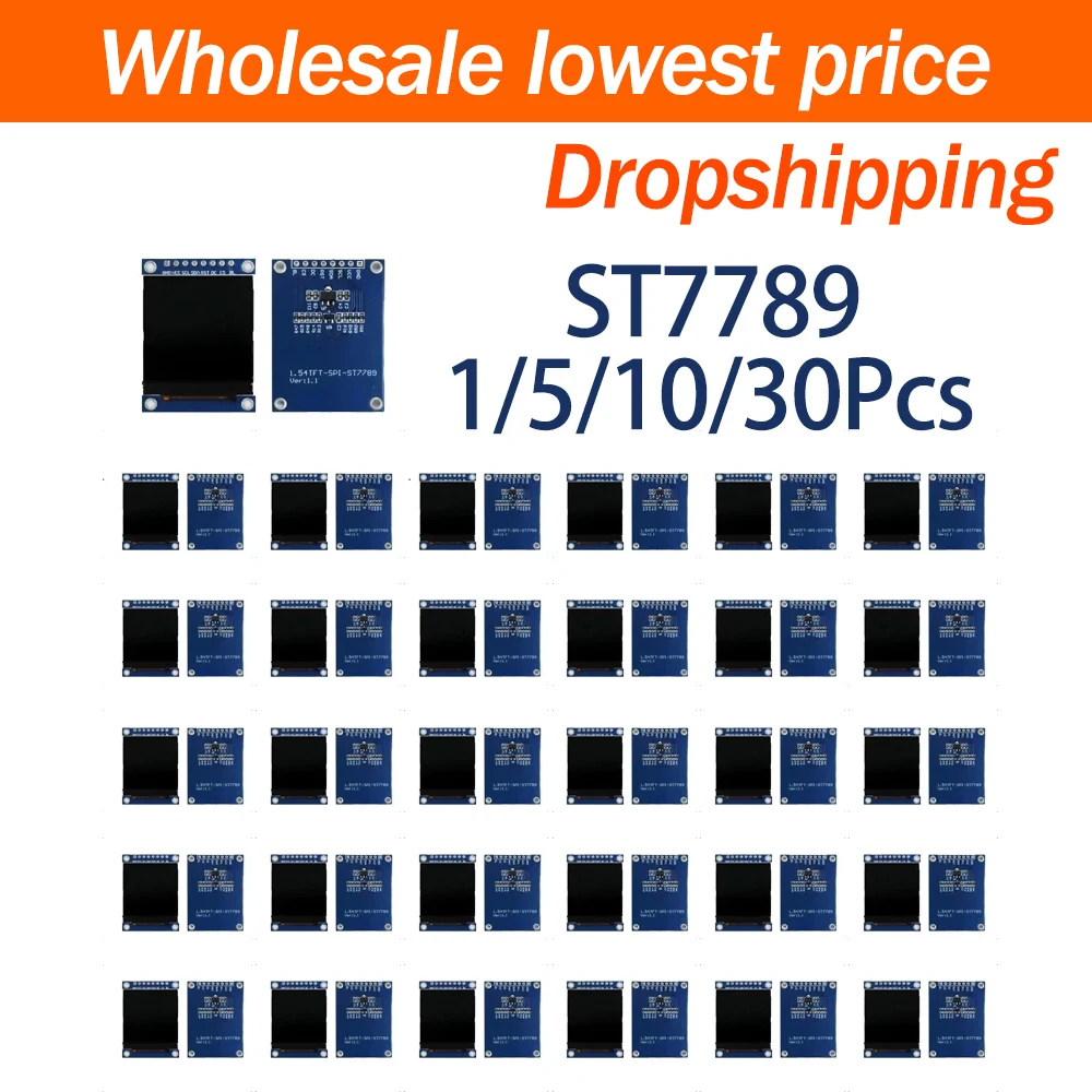 1/5/10/30Pcs 1.54 Inch Color TFT LCD Display Screen 240×240 High Resolution ST7789 Chip SPI Serial Interface For Arduino DIY