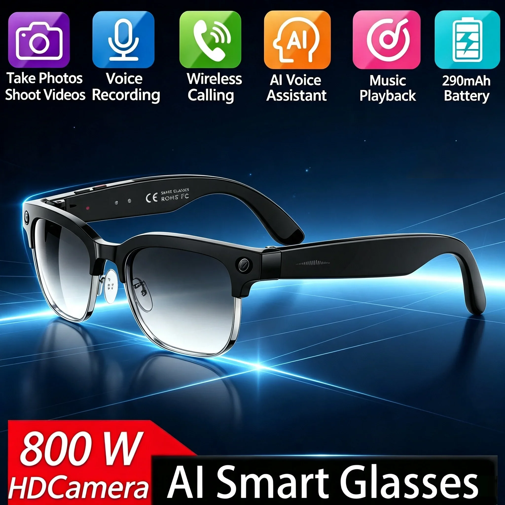 AI AI Translation Smart Glasses Enhanced AI Camera Recognition EIS Anti-shake 3D Stereo Surround Sound Dual Mic for Multimedia Use - Aliexpress Deal