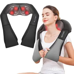 Electric Neck And Back Massager Wireless Neck And Shoulder Kneading Massage Pillow Cervical Back Muscle Relaxing Massage Shawl