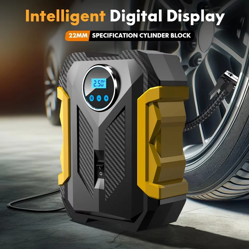 150Psi 12V Inflator: Digital Display, Led Light, Smart Tire Pressure, 3m Cord - for Cars, Bikes, Balls