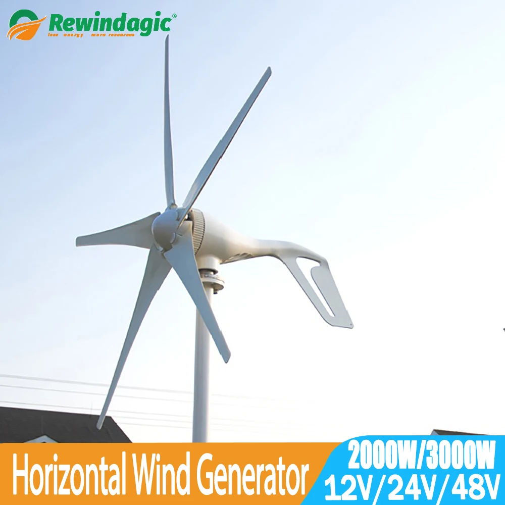 2000W 3000W 12V 24V 48V Wind Turbine Generator Complete Set Windmill MPPT Charge Controller Small Generador Electrico 2KW 3KW