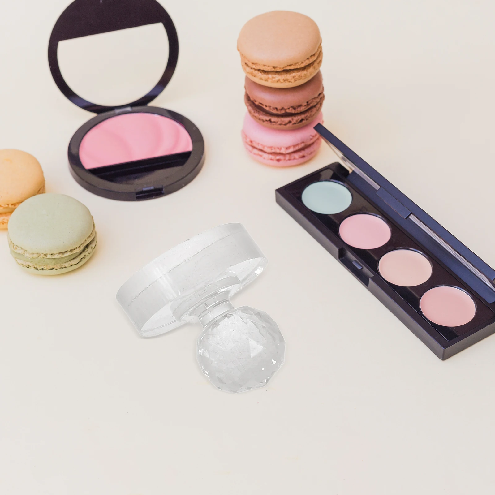 

3 Pcs Powder Pressing Tool Acrylic Eyeshadow Stamp Highlighter Compact Trays Repairing Blush Mold Makeup Brush