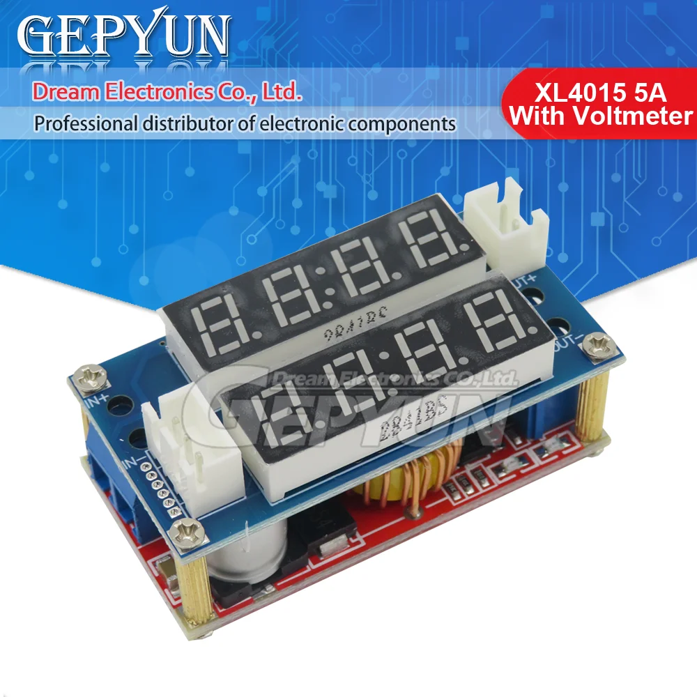 2 in 1 XL4015 5A 75W Adjustable Power CC/CV Step-Down Charge Module LED Driver Voltmeter Ammeter Constant Current Voltage