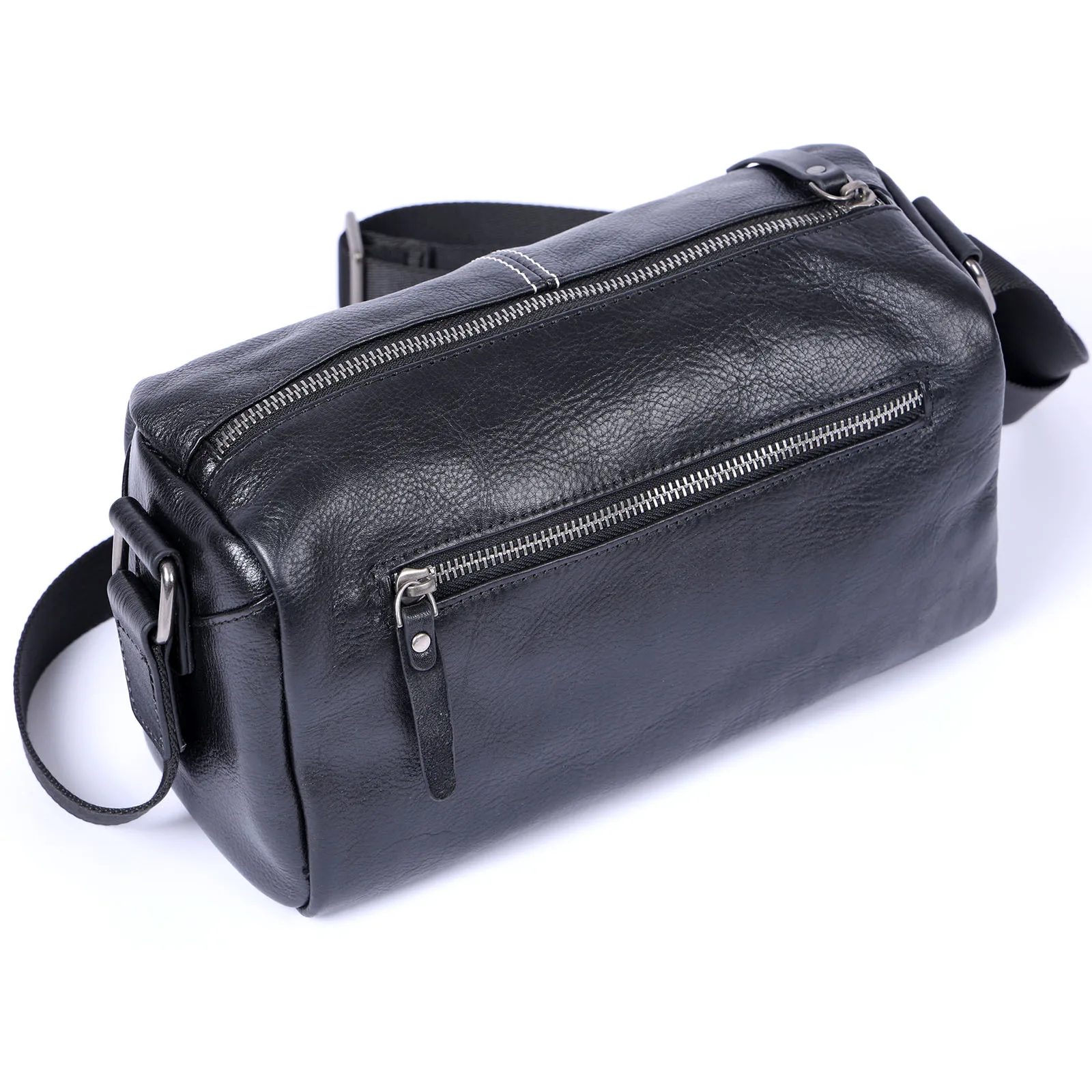 S.WORKER Modische Echtleder-Umhängetasche für Herren, Vollnarbig, Trendige Casual-Crossbody-Tasche, Mini-Umhängetasche für Handy und Schlüssel – Detail 11