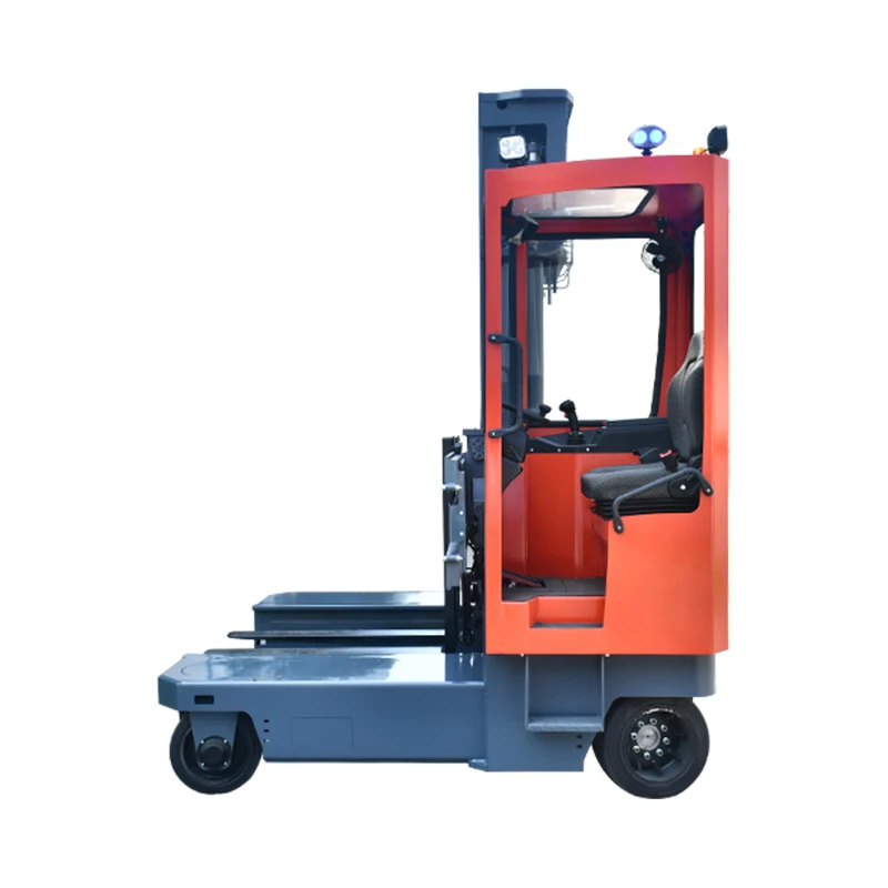 Wide Body Multi-directional Electric Reach Forklift Multi Modes Side Straight Spin In-place Long Load Warehouse Stacker