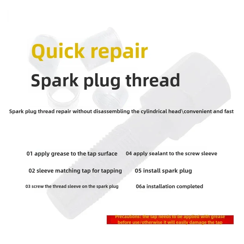 Car Tools 1 Set M14 x 1.25 Spark Plug Rethreader Kit Spark Plug Car Cylinder Thread Repair Kit 14mm Thread Repair Tool view 5