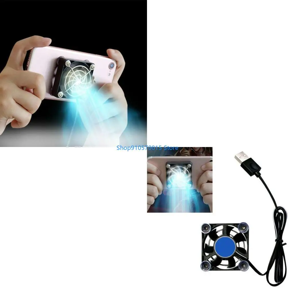 B95C Phone USB Cooling Fan Tablet Portable Cooler Controller with Suction Cup Rapid Radiator for Tablets Phone Pad