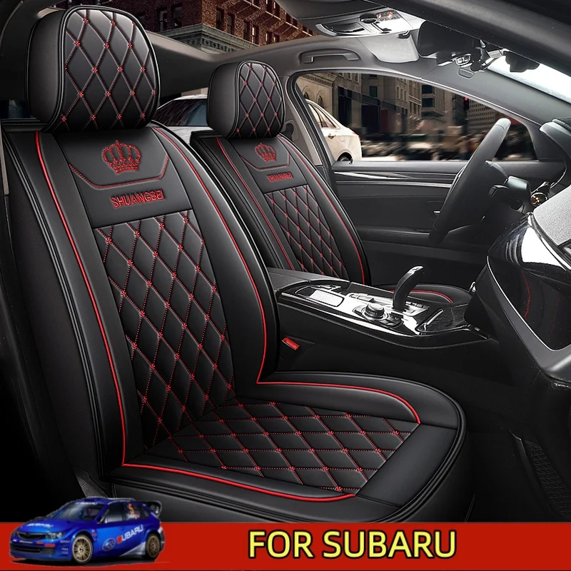 

Чехол на автомобильное сиденье SUBARU, износостойкий, водонепроницаемый, из искусственной кожи, с вышивкой в виде короны, полный чехол на сиденье