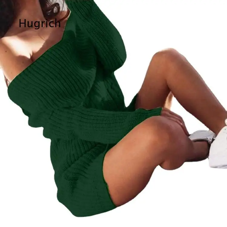 Women Off Shoulder Knit Bodycon Dress Long Sleeve Slim Fit Midi Dress For Fall Winter Casual Party Daily Wear