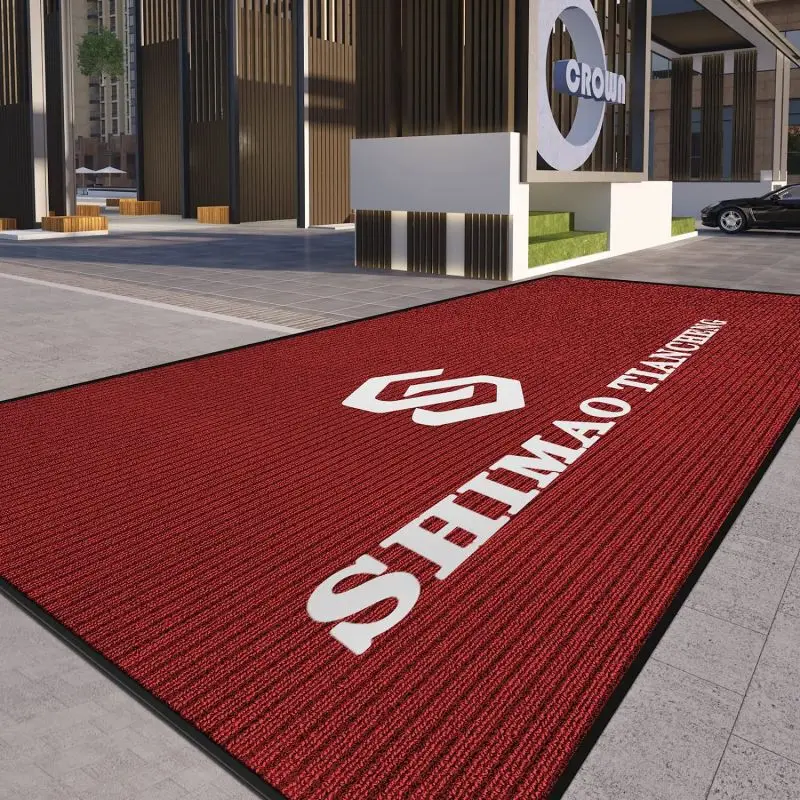 8mm Thick Outdoor Mats Nylon Floor Mat Non Slip Entrance Mats for Commercial Area Hospitals Shopping Malls Hotels Solid Color