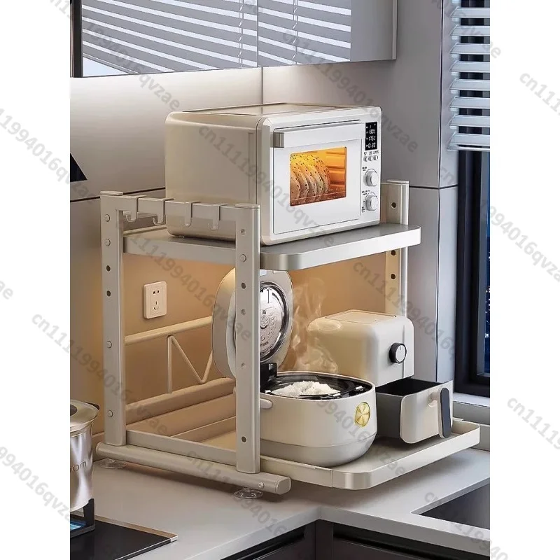 Kitchen Rack Pull-out Rice Cooker Microwave Oven Holder