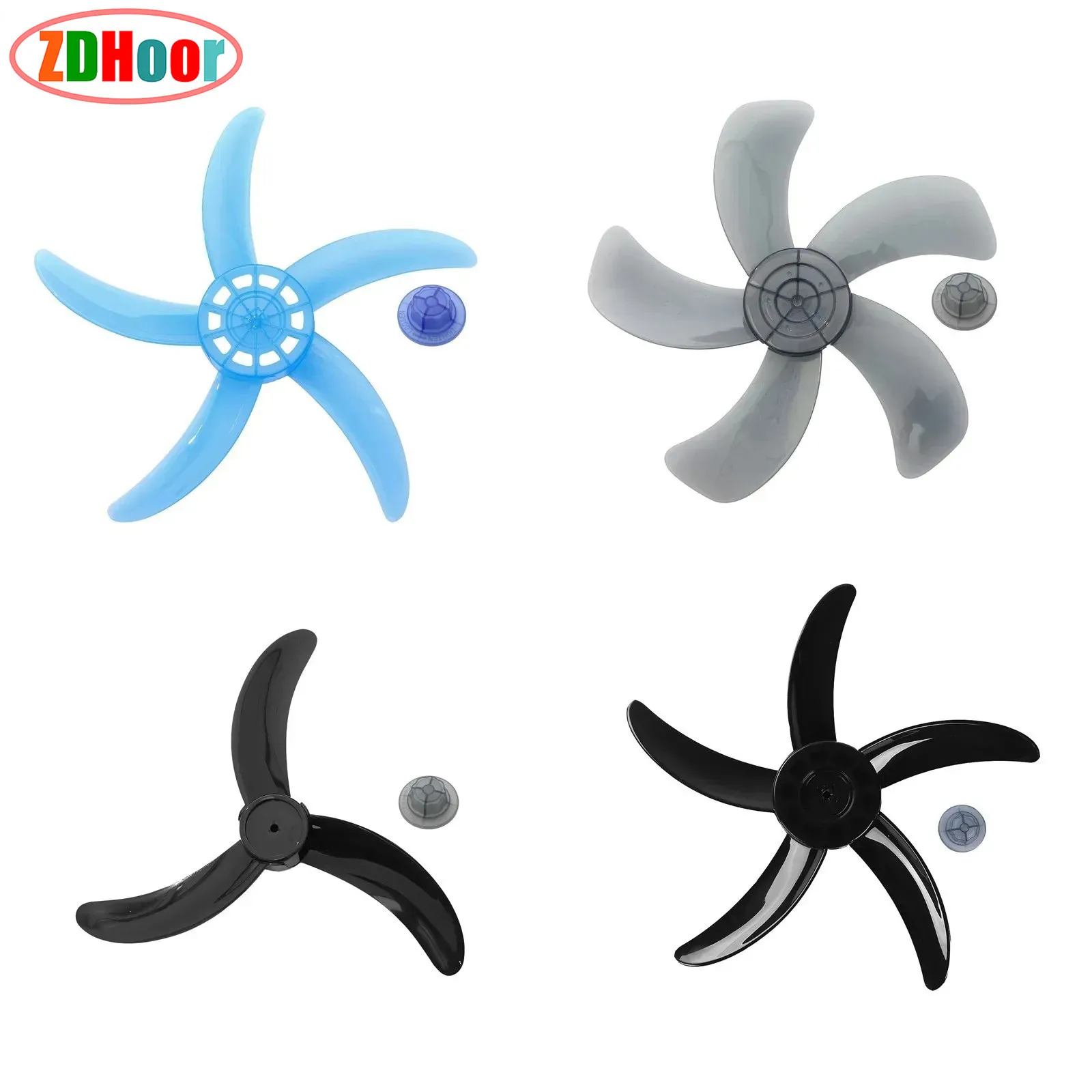 

Universal Plastic Fan Blade with Nut Cover Replacements for Household Fans Standing Fans