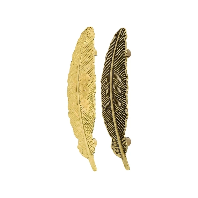 92MF Furniture Cabinet Pull with Raised Feather Texture, Metal Handle for Wardrobes, Drawers, Cabinet Fronts, and Cupboards