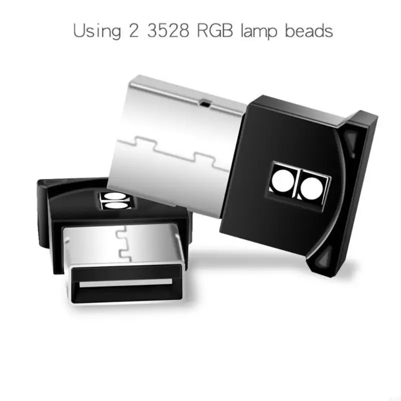4Pcs Small USB LED Car Atmospheres Lights 7 Colors Adjustable Lighting Decorative Lamp for Car Interior and Home Use M4YD