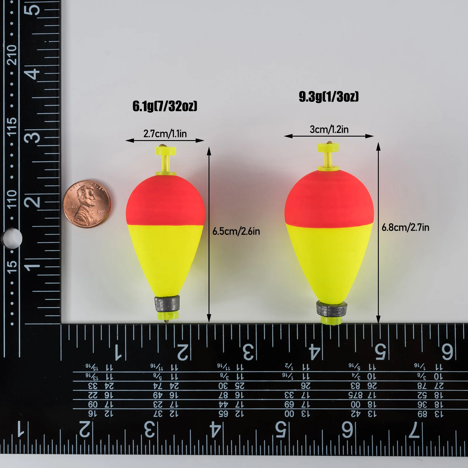 3pcs Fishing Weighted Bobbers Foam Floats Snap-on Pear Shape Buoy Bobber Strike Indicator for Bottom Rig Bass Trout Crappie