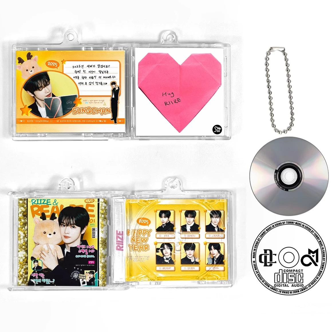 HUG RIIZE Osaki Shotaro MINI Music CD NFC Keychain Play Songs RISE&REALIZE Album Necklace Cosplay Pendant Acrylic Key ring Gifts view 4