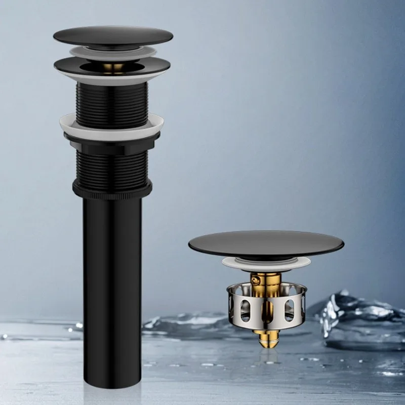 ABSJ-For Basins For Pop-Up Drain Stopper In Stainless Steel Black Color