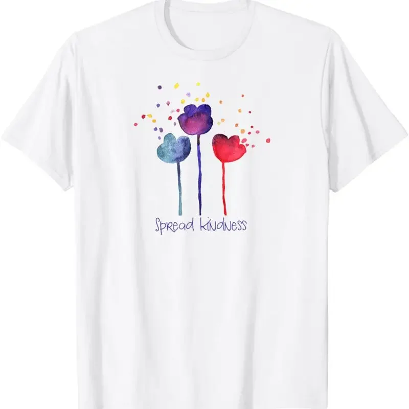 T-Shirt mit der Aufschrift „Spread Kindness Blooming Watercolor Flowers Positive Message“.