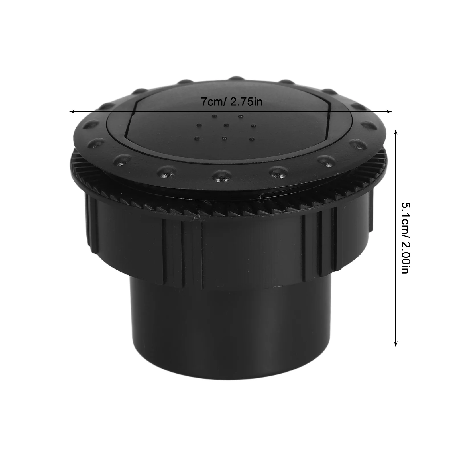 Presa d'aria condizionata universale da 2 pezzi da 60 mm, soffitto rotondo regolabile per auto, camper, atv, presa d'aria nera