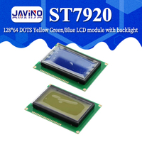Javino 128*64 DOTS Yellow Green LCD module 5V blue screen 12864 LCD with backlight ST7920 Parallel port for arduino raspberry pi