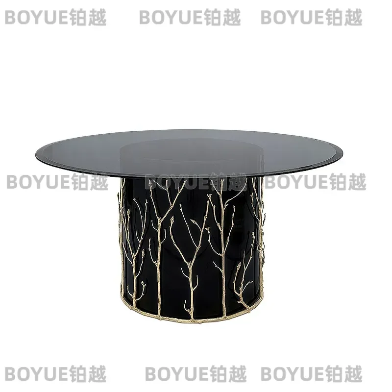 Luxury Brass Branch Dining Table Portuguese Art Style High End Creative Villa Restaurant Home Furniture Customizable Modern