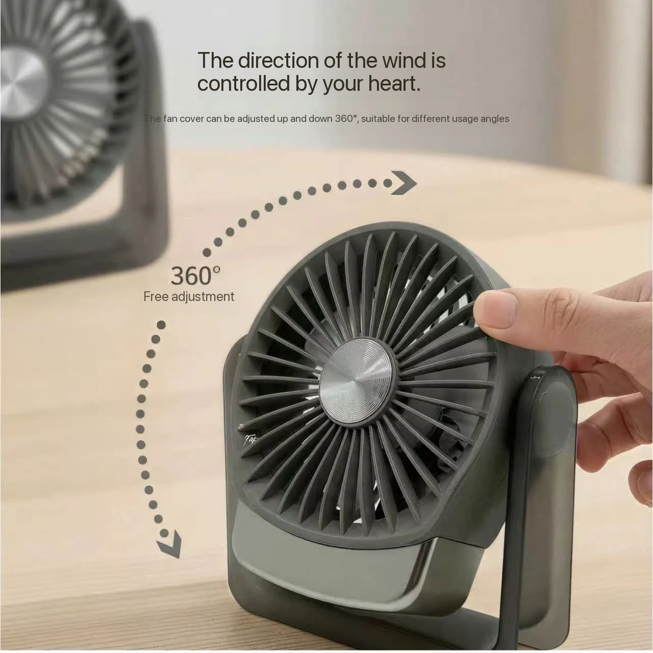 MEET SUN 500mAh Desktop Leiser Mini-Ventilator Handlicher Kühlventilator Make-up Nachbearbeitungswerkzeug Sommer-Essential Persönlicher Lüfter – Detail 4