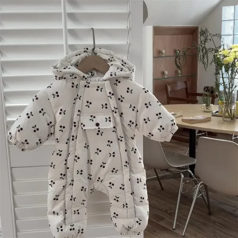 

Baby Girl Clothes Winter 90% Duck Down Baby Snowsuit Overalls Hooded Thick Warm Girl Boy Romper Outerwear Toddler Jumpsuit Coat