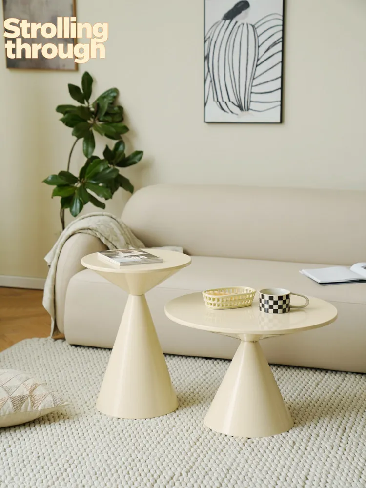 

Nordic cream style coffee table combination small apartment living room simple sofa side few size combination household small