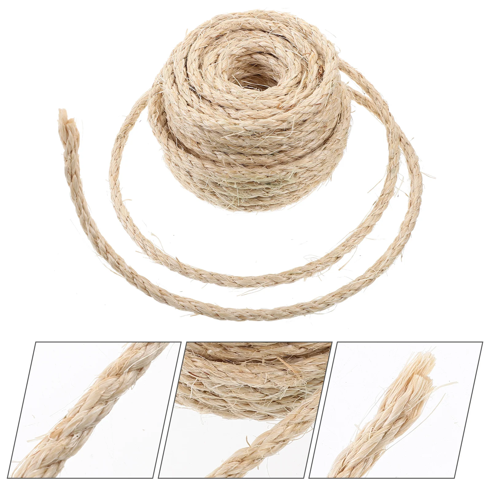 

Sisal Rope 6mm x 10m for Cat Scratching Post Replacement Durable Natural Design Multi-function Wear-resistant Sturdy DIY