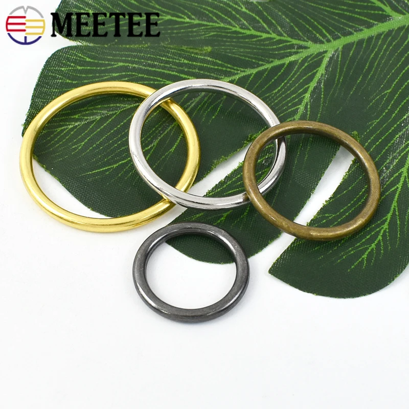 20Pcs Meetee 20-50mm Metal O Ring Buckle Bag Shoes Adjuster Clasp Webbing Strap Rings Connector Hook DIY Hardware Accessories