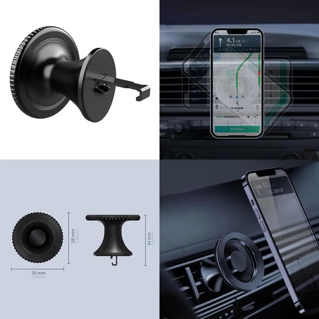 652F ผู้ถือโทรศัพท์รถยนต์อเนกประสงค์ที่เชื่อถือได้ Car Vent Mount ขาตั้งโทรศัพท์แม่เหล็กทนทานเหมาะสำหรับโทรศัพท์ 12-15