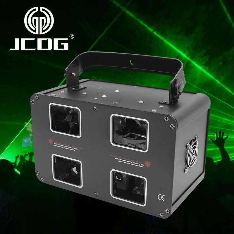 Jcdg工場出力400w rgbビームライン4レンズパターンプロジェクターマルチカラーdmxレーザー照明パーティーDJナイトクラブ用