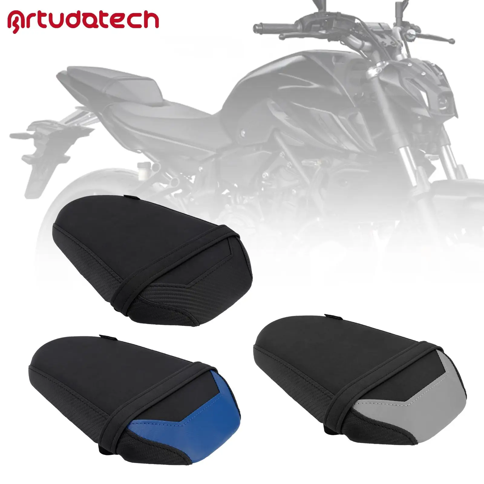 

Artudatech Rear Seat Passenger Cushion Flat Pu Fit Black for Yamaha Mt-07 Fz-07 Fz 07 2025+ Black