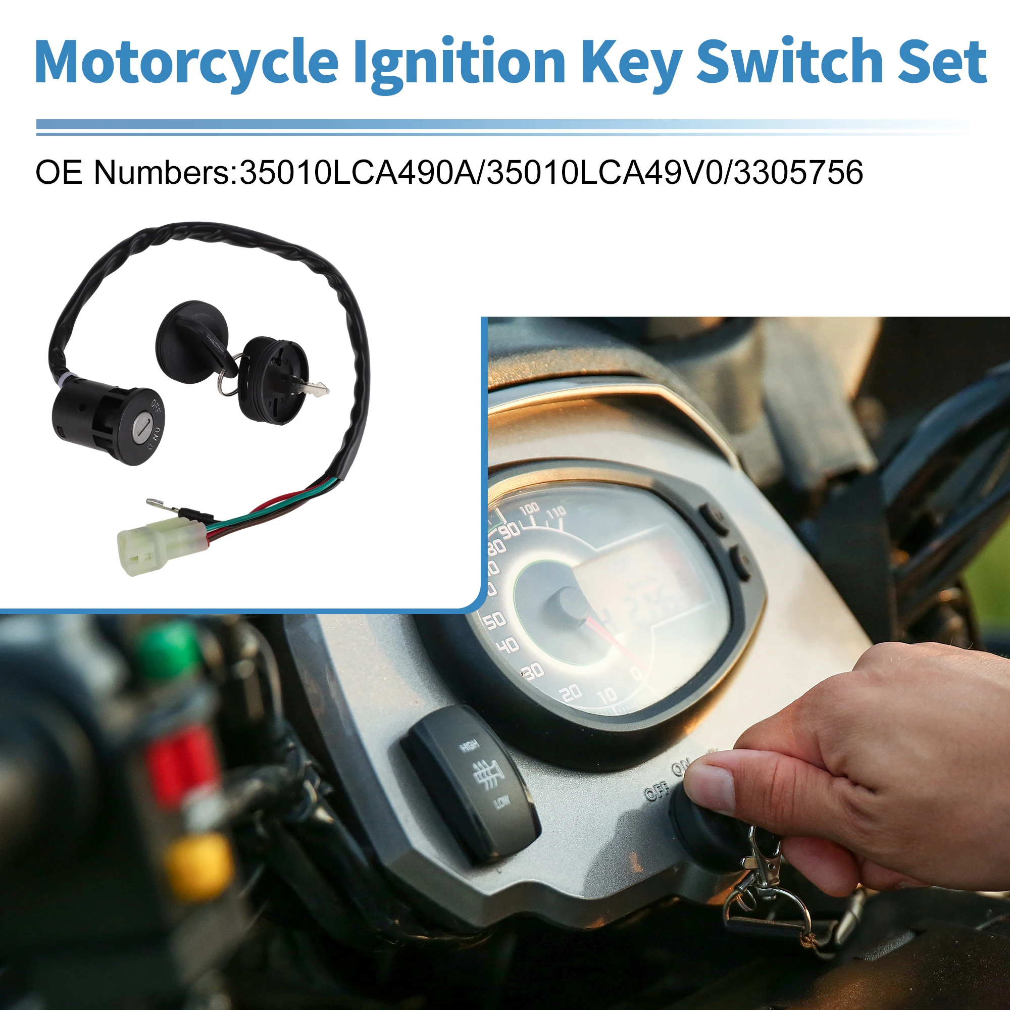 

Motoforti Ignition Key Switch Ignition Switch Lock Set No.35010LCA490A for Kymco ATV MXU
