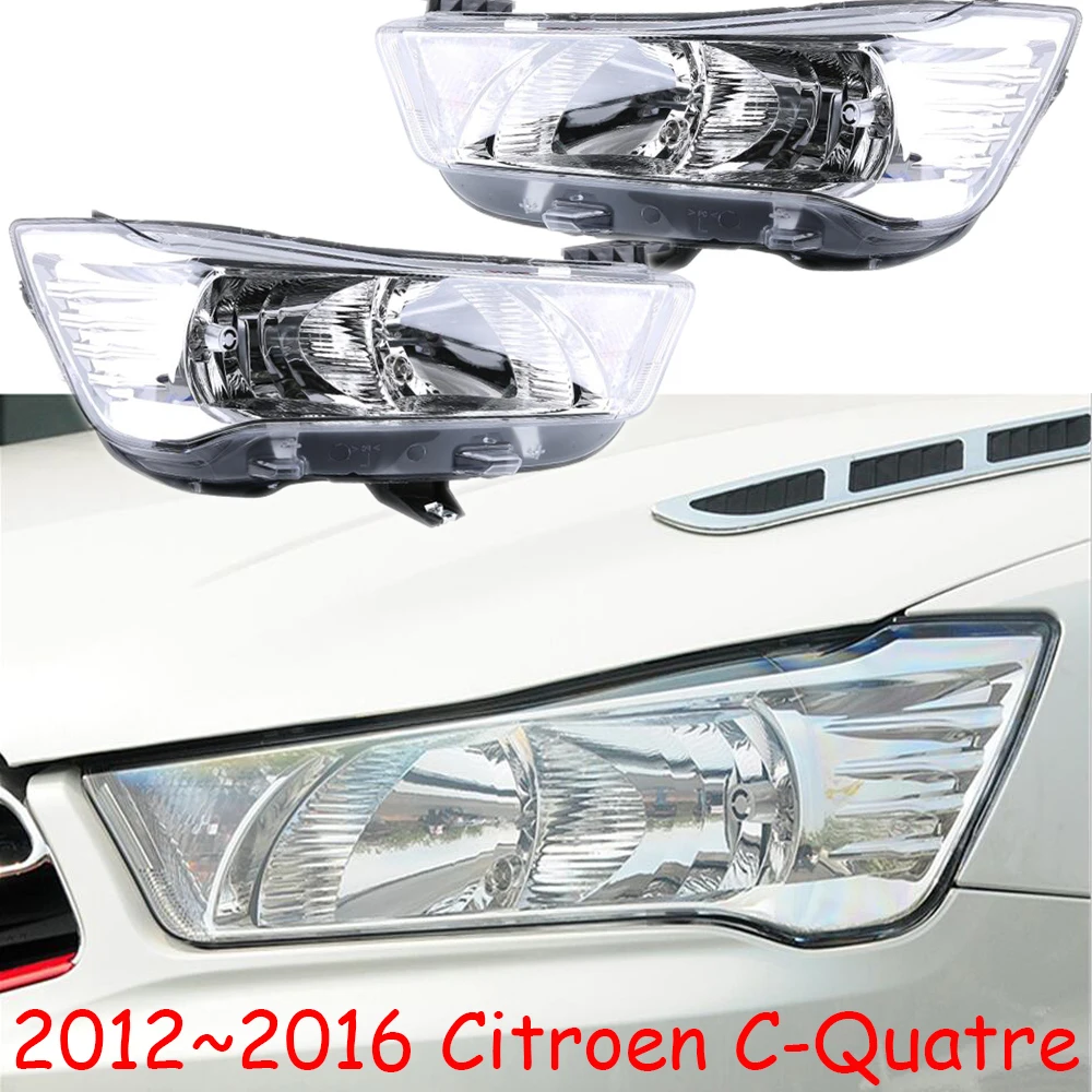 1pcs car bumper C Quatre headlamp For Citroen C-Quatre headlight 2012~2016y head lamp for Citroen C-Quatre fog lamp