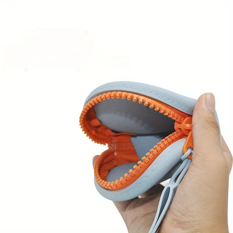 1pc novo mini zíper silicone saco de maquiagem saco de armazenamento de fone de ouvido à prova dwaterproof água silicone moeda carteira