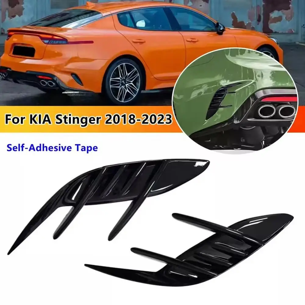 

Rear Bumper Air Vent Decorative Grille Cover For Kia Stinger 2017-2023,carbon Fiber Look Gloss Car Accessories C5s4