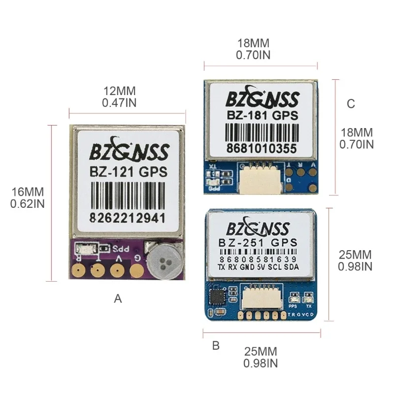 BZGNSS BZ-251 BZ-181 BZ-121 GPS Module Dual Protocol FPV Return Hover F7 F4 Flight Control Fixed Wing Return Rescue Drone Parts