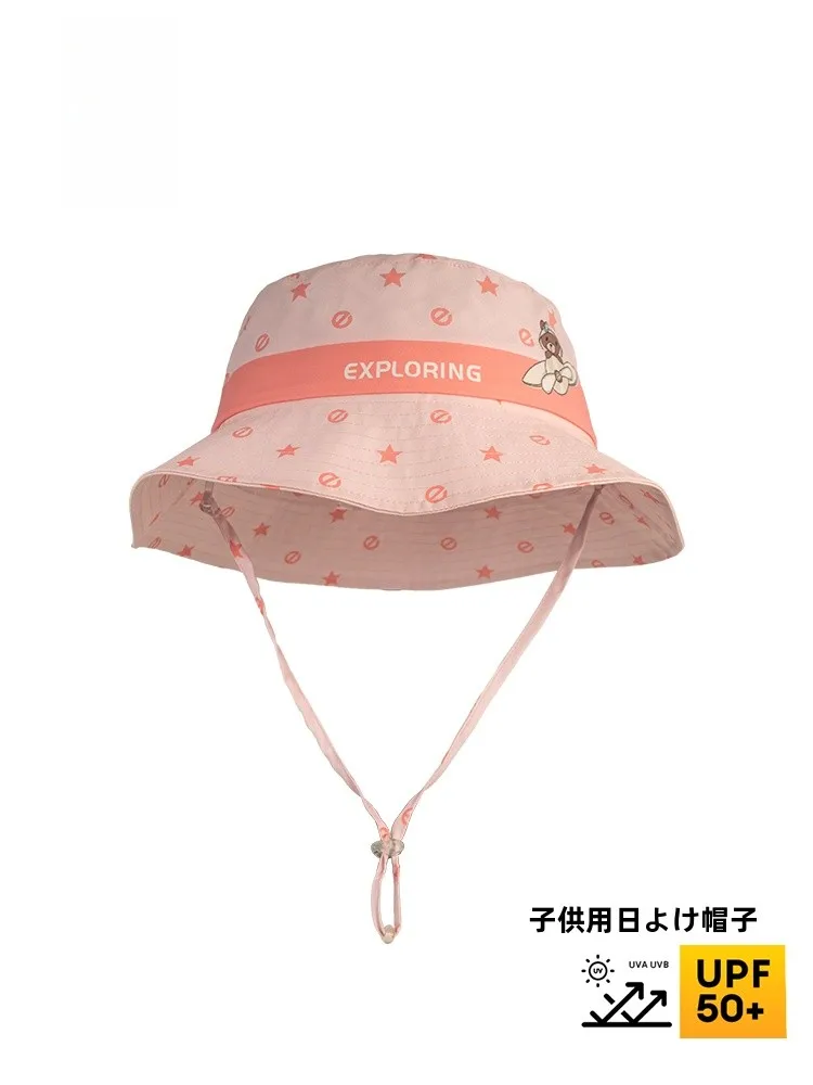速乾性-uv-保護フィッシングキャップ子供用夏帽子つば広日よけバケットハット甘いかわいいスタイルポリエステル繊維