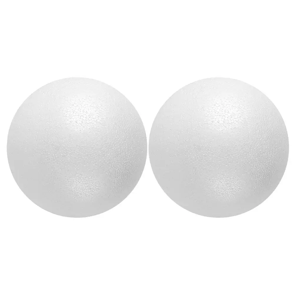 2Pcs Large White Foam Balls Round Craft Foam Spheres Lightweight Easy to Paint Pierce Decorate for Wedding Birthday Halloween