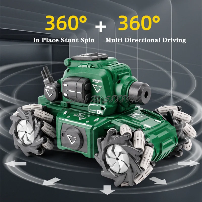 Elektryczny zegarek z czujnikiem zdalnego sterowania Bomba wodna Czołg samochodowy 2.4G 360 Stunt Rotation Stunt Multiplayer Battle Drift RC Tank Toy Car