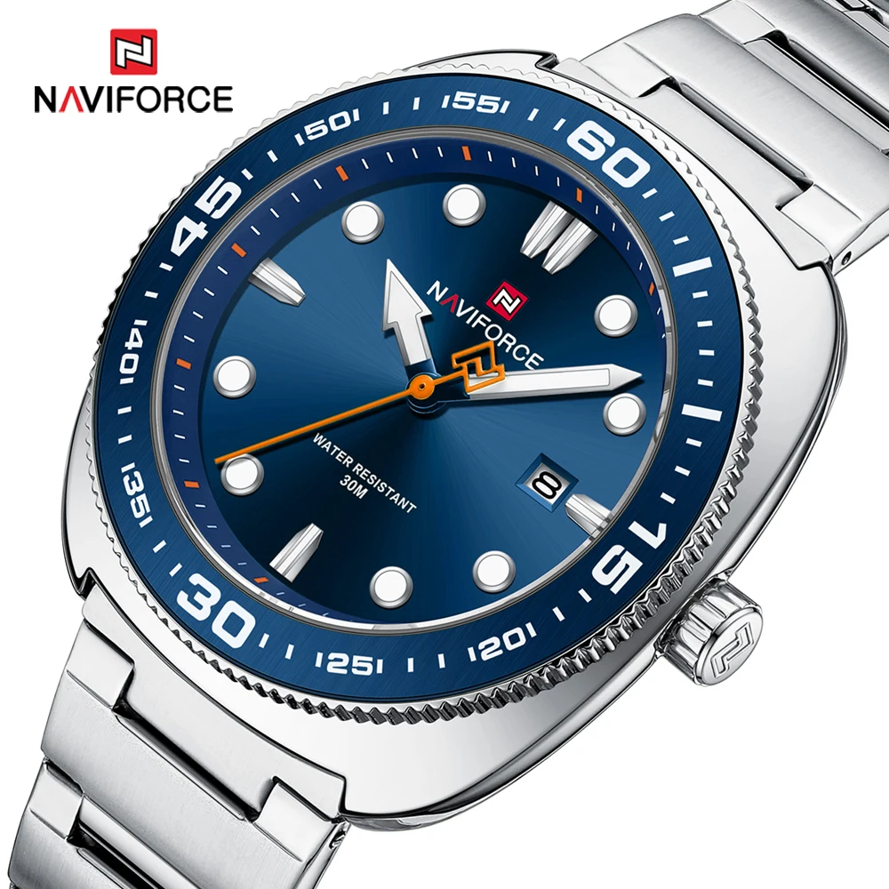 NAVIFORCE Luxury Business Date Watch for Men Luminous Stainless Steel Watches Quartz Man Clock Fashion Brand Reloj Hombre