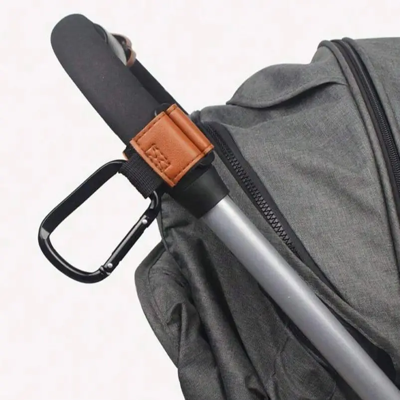 

PU leather stroller hook can rotate 360 degrees Multifunctional leather hook for bags, stroller accessories for Christmas gifts